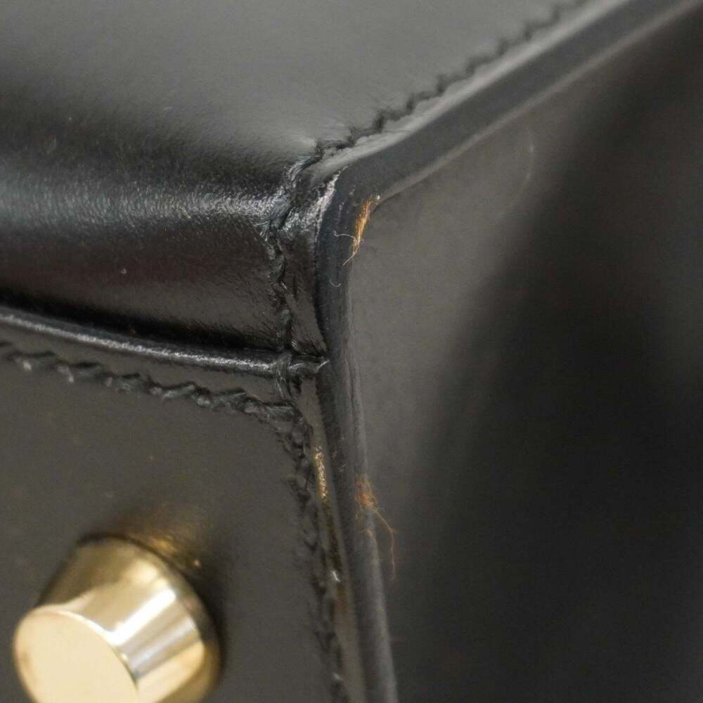 Hermes Kelly 32 Handbag, Box Calf Leather, Black, □J Stamp, Women's, P2683149 - Picture 6 of 11